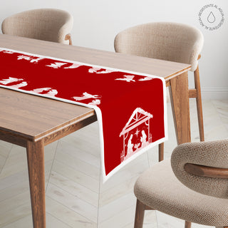 Red Nativity Camino de Mesa Semi Impermeable