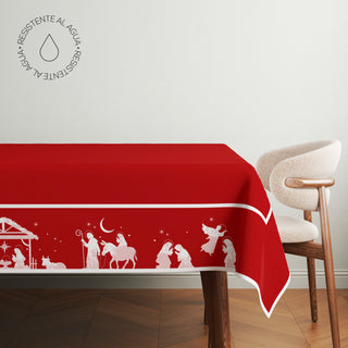 Red Nativity Mantel Semi Impermeable