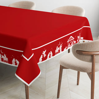 Red Nativity Mantel Semi Impermeable