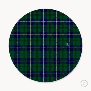 Navy & Green Tartan Funda de Bajaplatos Semi Impermeables