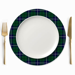 Navy & Green Tartan Funda de Bajaplatos Semi Impermeables