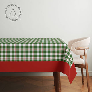 Green Tartan Mantel Semi Impermeable
