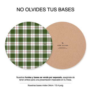Green Tartan Funda de Bajaplatos Semi Impermeables