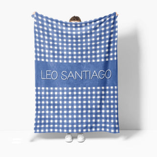 Cobija Personalizada French Blue Gingham