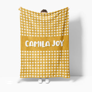 Cobija Personalizada Honey Mustard Gingham