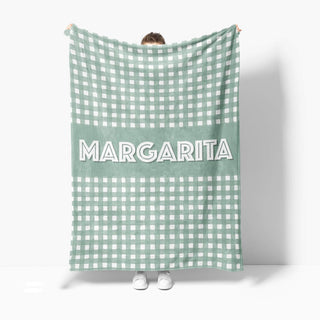 Cobija Personalizada Sage Garden Gingham