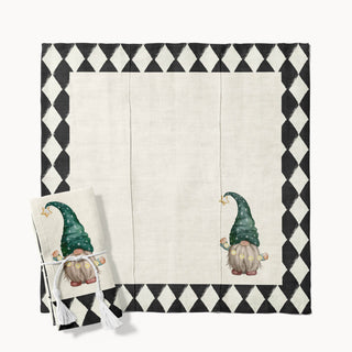 Black Green Gnomes Servilleta