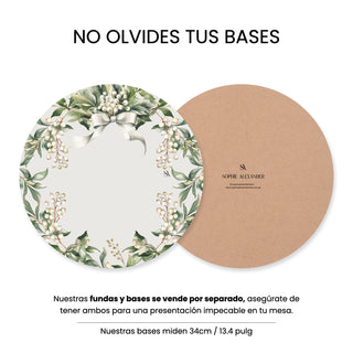 White Mistletoe Funda de Bajaplatos Semi Impermeable