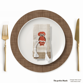 Owl Red Vanilla Linen Napkin
