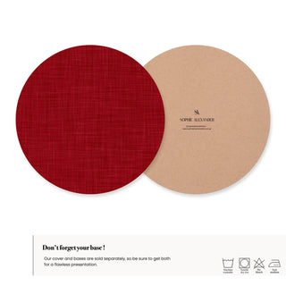Funda de Bajaplato Dark Red Linen