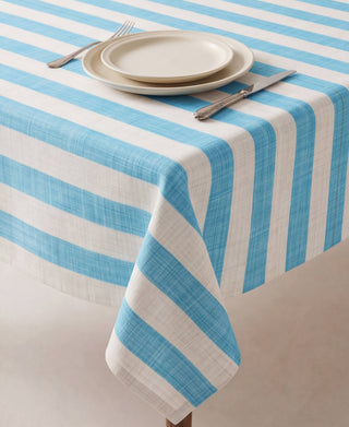 Mantel Coastal Sky Linen Stripes