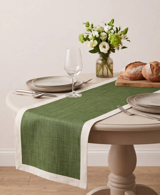 Camino de Mesa Earth Moss Linen