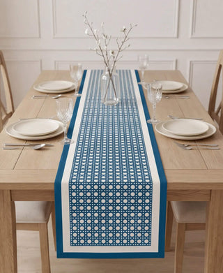 Camino de Mesa Blue Rattan