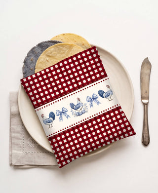 Tortillero Red Farmhouse Toile