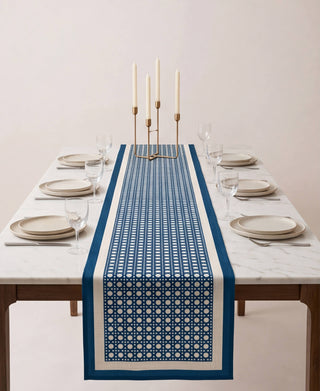 Camino de Mesa Blue Rattan