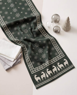 Camino de Mesa Green Scandinavian Christmas