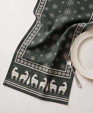 Camino de Mesa Green Scandinavian Christmas