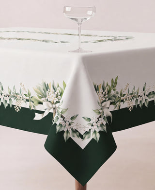 Mantel Dark Green White Mistletoe