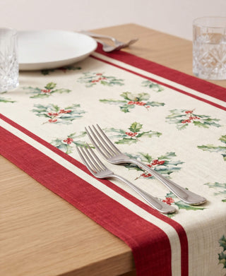 Camino de Mesa Holly Jolly Linen