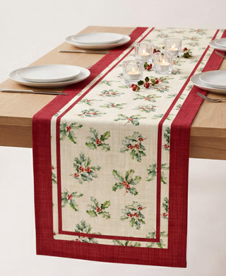 Camino de Mesa Holly Jolly Linen