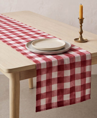 Camino de Mesa Red Checkers