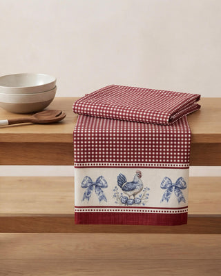 Mantel Red Farmhouse Toile