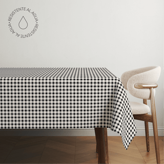 Black Checkers Mantel Semi Impermeable