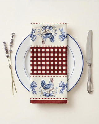 Servilletas Red Farmhouse Toile