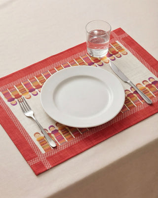 Individual Quitapenas Carmine Linen / Set 2
