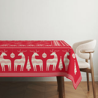 Red Scandinavian Christmas Mantel Semi Impermeable