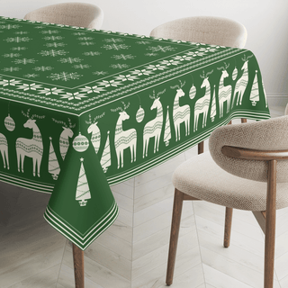 Green Scandinavian Christmas Mantel Semi Impermeable