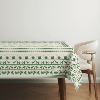 Cream Green Scandinavian Christmas Mantel