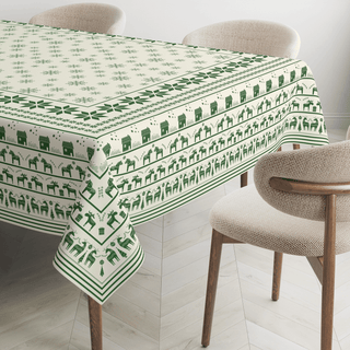 Cream Green Scandinavian Christmas Mantel