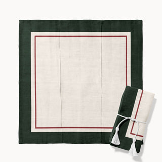 Dark Green/Red Servilleta