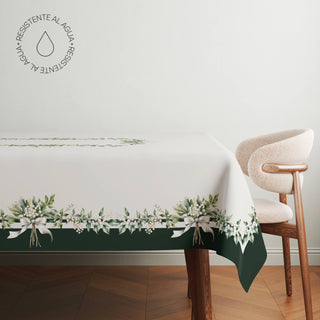 Dark Green White Mistletoe Mantel Semi Impermeable