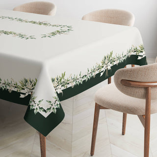 Dark Green White Mistletoe Mantel Semi Impermeable
