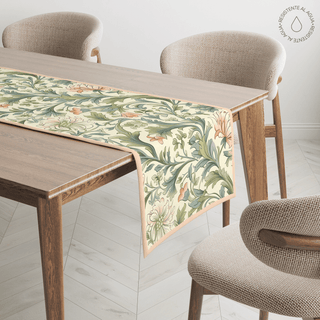 Soft Peach x William Morris Camino de Mesa Semi Impermeable