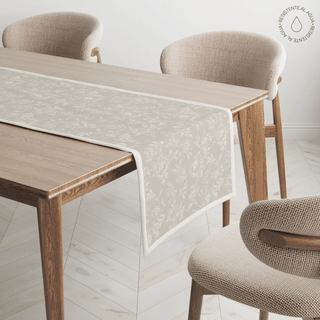 Cream Bloom Camino de Mesa Semi Impermeable