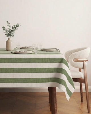 Mantel Earth Moss Linen Stripes