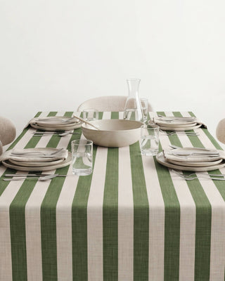 Mantel Earth Moss Linen Stripes